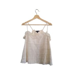 AMERICAN EAGLE Lace Ruffle Tank Top Cream Boho Cami Women's Large